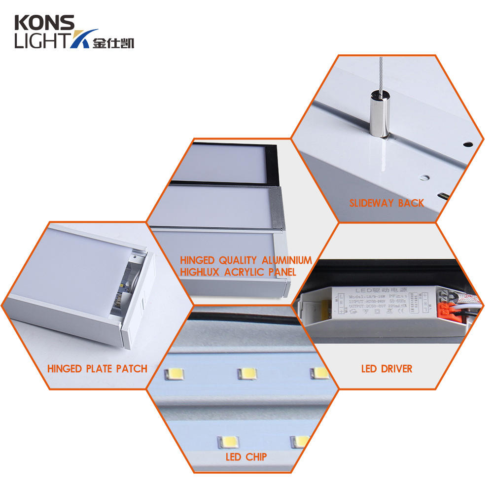 Kons-Find Modern Pendant Lamp Square Led Panel Light From Epistar Electronic Lighting-2